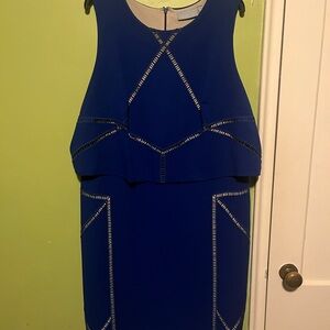 Harper Royal Blue Layered Midi Dress